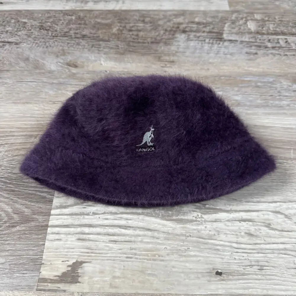 Kangol Purple Fuzzy Angora Bucket Hat Y2K Indie Sleaze Streetwear